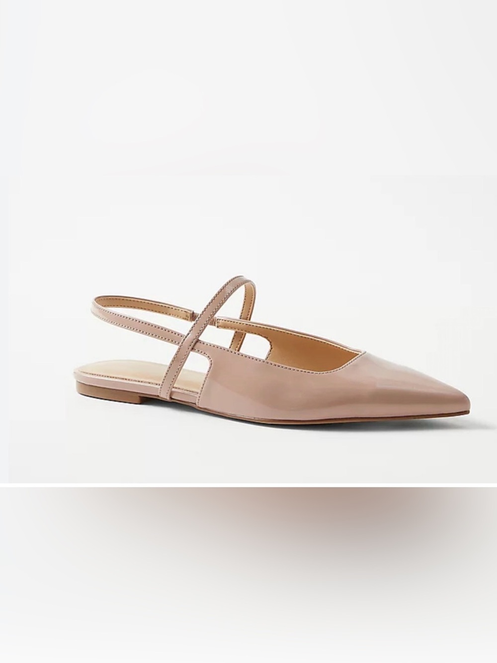 NEW ANN TAYLOR BLUSH ROSE PATENT STRAPPY POINTY TOE SLINGBACK FLATS SHOES SZ 7